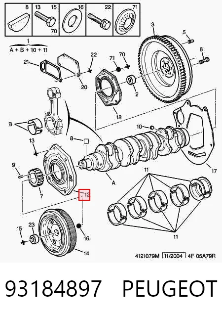 Retén de cigüeñal frontal 98453818 Iveco
