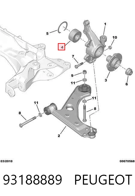 Rodamiento de rueda delantero para Citroen Nemo  ()