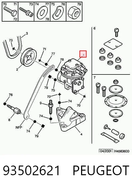 93502621 Peugeot/Citroen Bomba de vacío de frenado
