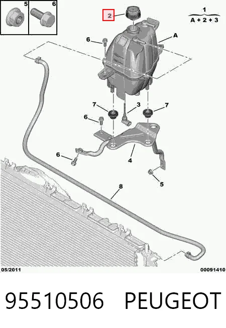 Tapón del radiador de refrigerante Alfa Romeo Giulietta (2010-2020)