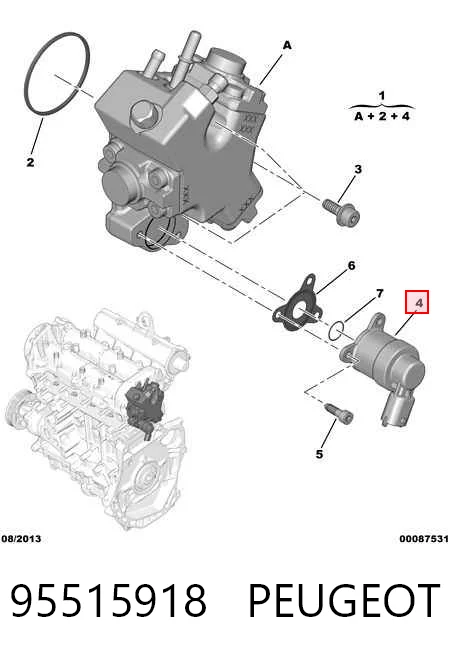 Válvula control presión Common-Rail-System Suzuki 1526162M00
