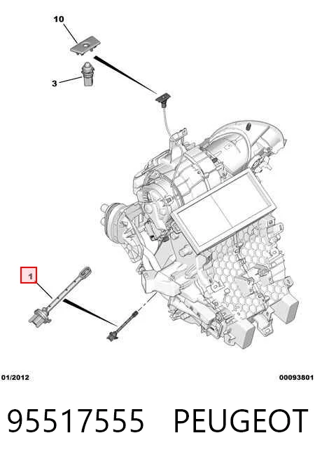 Sensor de la temperatura interior Opel 95517555