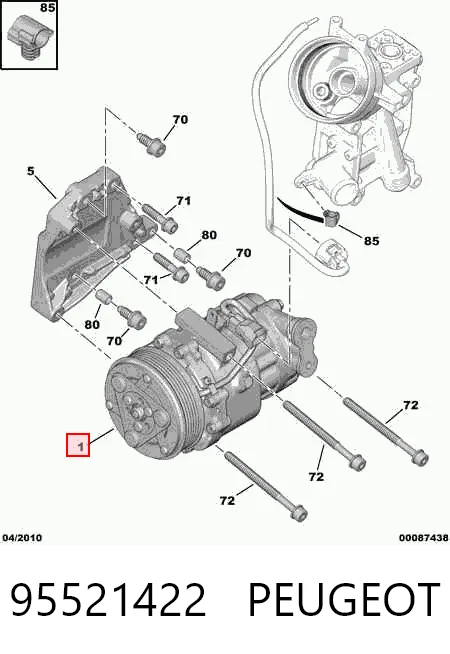 Compresor de aire acondicionado para Fiat Doblo 263