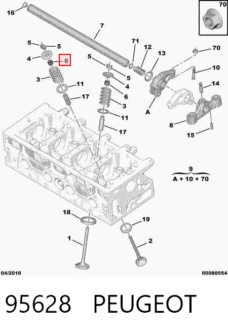 95628 Peugeot/Citroen Juego de retenes de válvula de admisión y escape
