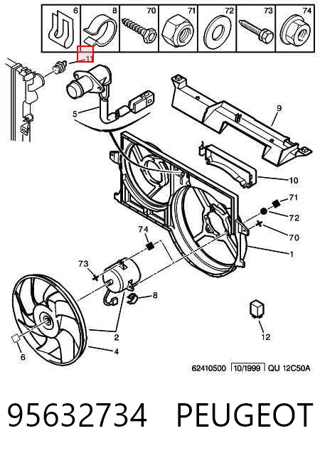 Precio del repuesto Sensor de temperatura del refrigerante Jumpy I plataforma a bordo