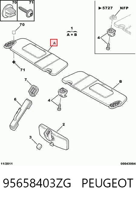 Comprar Visera parasol Citroen ZX  N2 a bajo precio