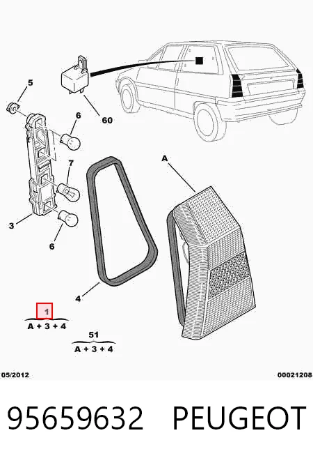 Piloto trasero derecho Citroen AX 