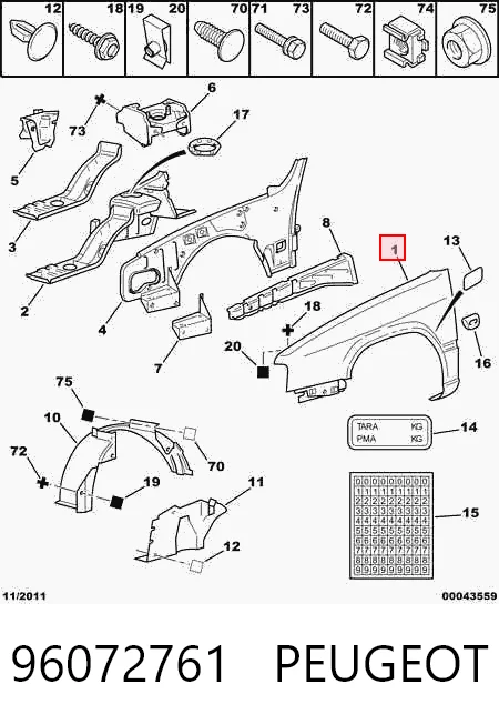 Aleta delantera izquierda Citroen ZX hatchback (N2) (1991 - 1997) precio, desde 68,74 EUR