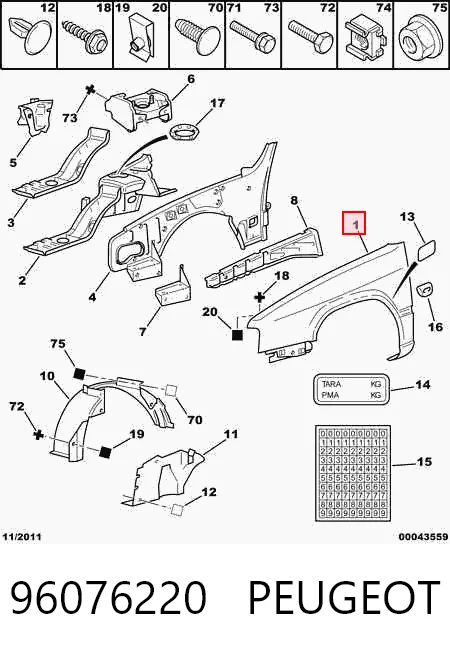 Comprar Aleta delantera izquierda Citroen ZX  N2 a bajo precio