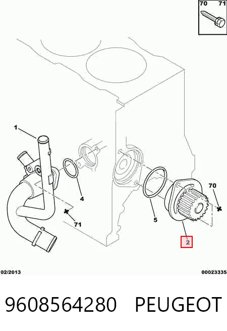 9608564280 Peugeot/Citroen Bomba refrigerante coche