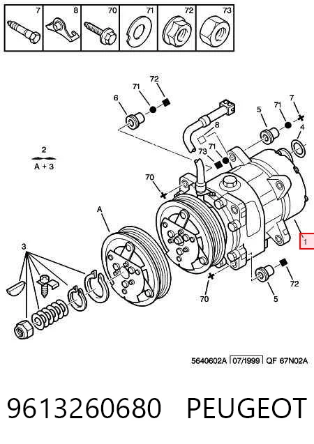 9613260680 Peugeot/Citroen Compresor climatizador