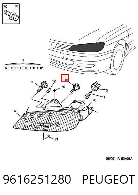  Faro derecho Peugeot 406 