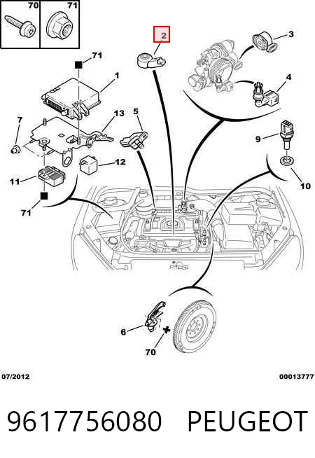 9617756080 Peugeot/Citroen Sensor de detonación