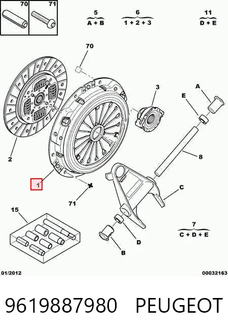 Plato de presión de embrague Peugeot 607 sedán (9D, 9U) (2000 - 2010) precio, desde 45,01 EUR
