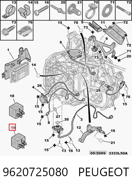 9620725080 Peugeot/Citroen Relé eléctrico multifuncional