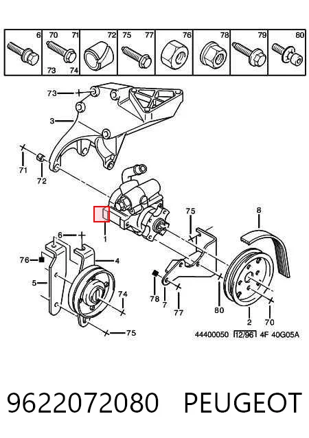 9622072080 Peugeot/Citroen Bomba hidráulica de dirección