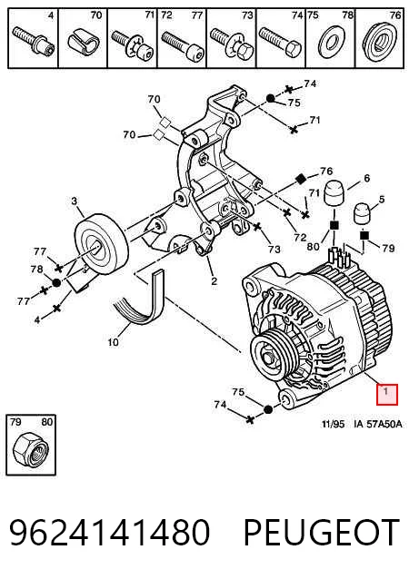 9624141480 Peugeot/Citroen Alternador de coche