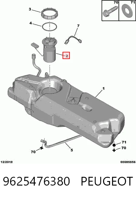 9625476380 Peugeot/Citroen Módulo de alimentación de combustible