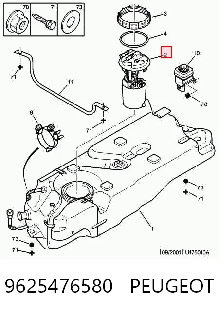 9625476580 Peugeot/Citroen Módulo de alimentación de combustible