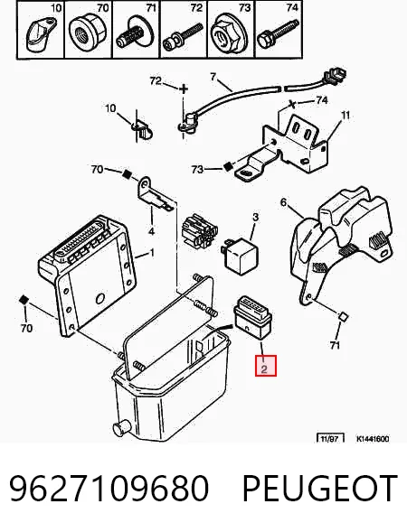 9627109680 Peugeot/Citroen Relé de bomba eléctrica de combustible