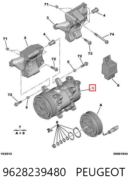 9628239480 Peugeot/Citroen Compresor climatizador