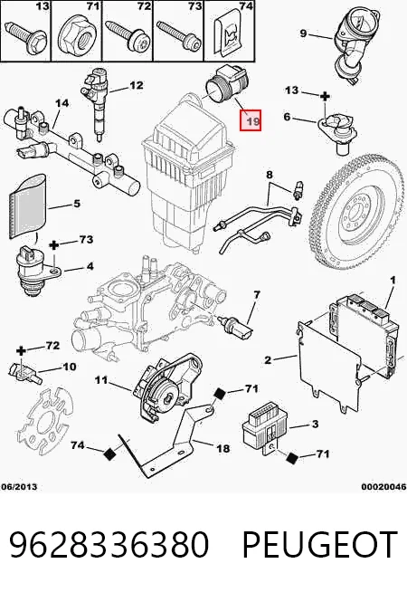 9628336380 Peugeot/Citroen Sensor de flujo de aire