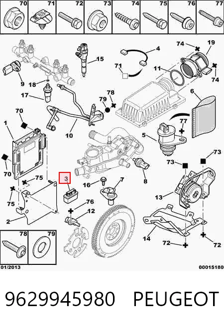 9629945980 Peugeot/Citroen Relé de bomba eléctrica de combustible