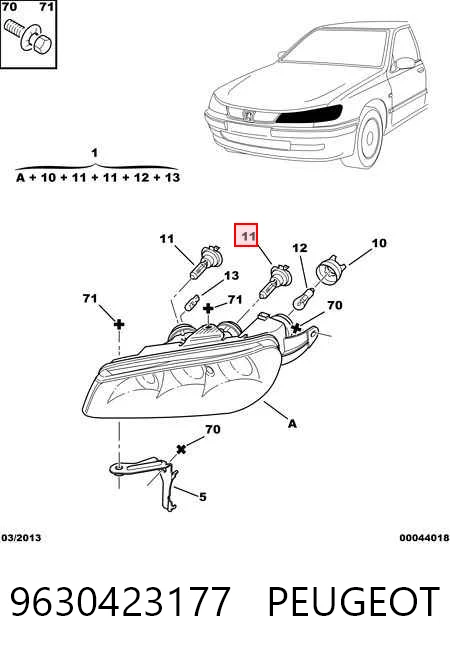 Luz derecha para Peugeot 406  8E, F