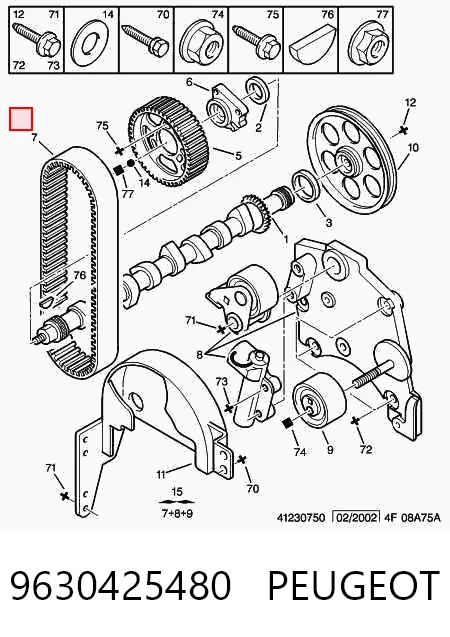 Correa de distribución 9630425480 PEUGEOT