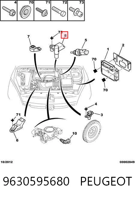 9630595680 Peugeot/Citroen Sensor posición arbol de levas