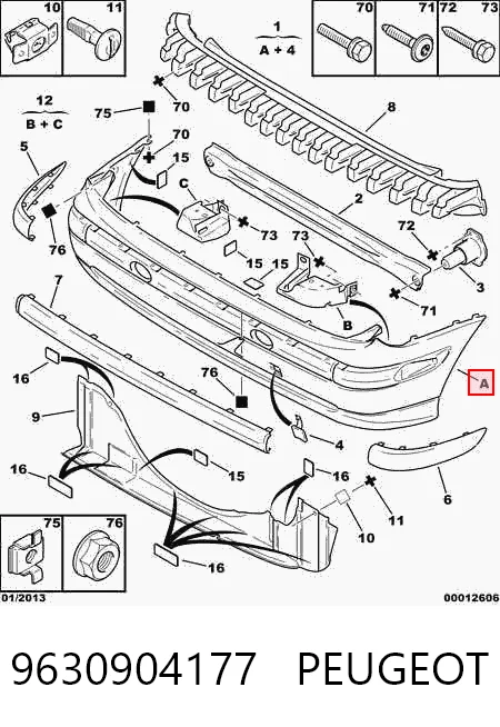 Defensa trasero para Citroen C5 I DC