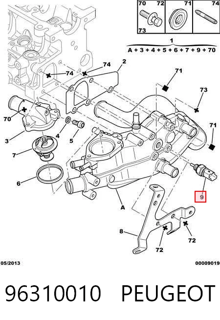 96310010 Peugeot/Citroen Sensor temperatura refrigerante