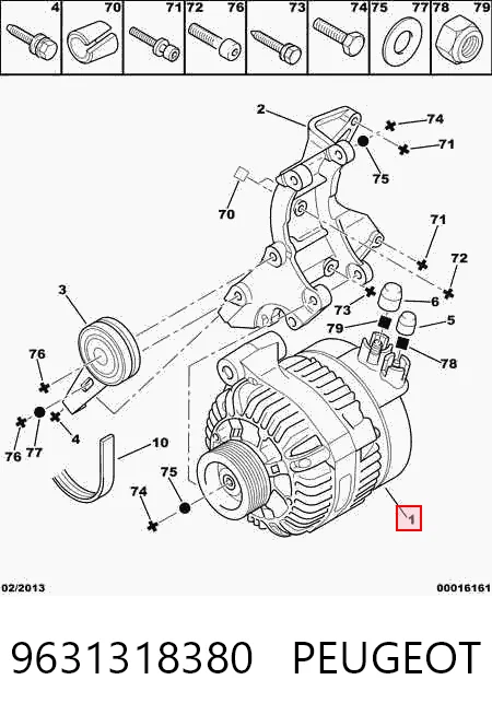 9631318380 Peugeot/Citroen Alternador de coche
