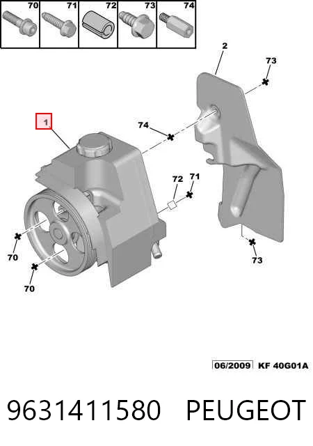 9631411580 Peugeot/Citroen Bomba hidráulica de dirección