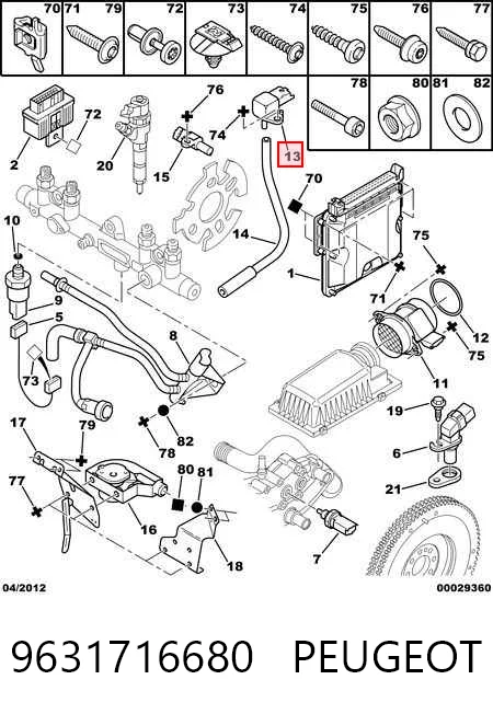 9631716680 Peugeot/Citroen Sensor De Presion Del Colector De Admision