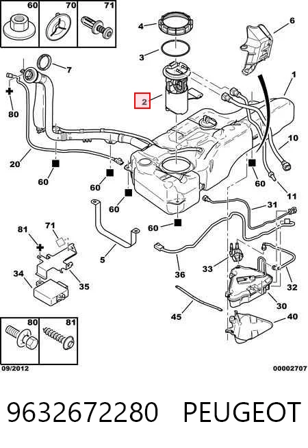 9632672280 Peugeot/Citroen Módulo de alimentación de combustible
