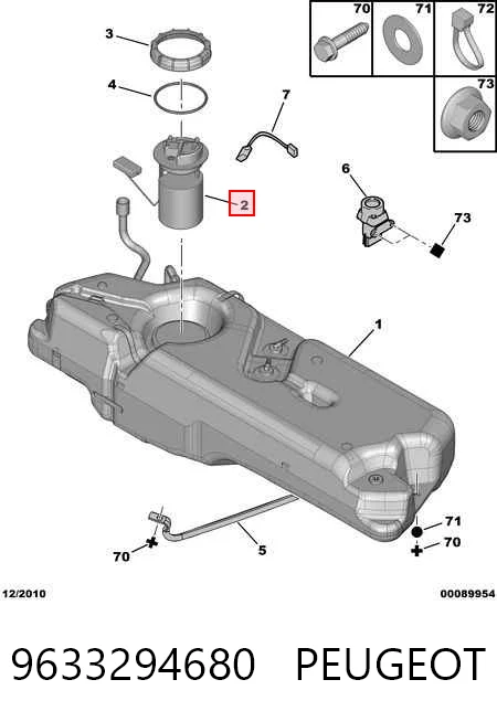9633294680 Peugeot/Citroen Módulo de alimentación de combustible