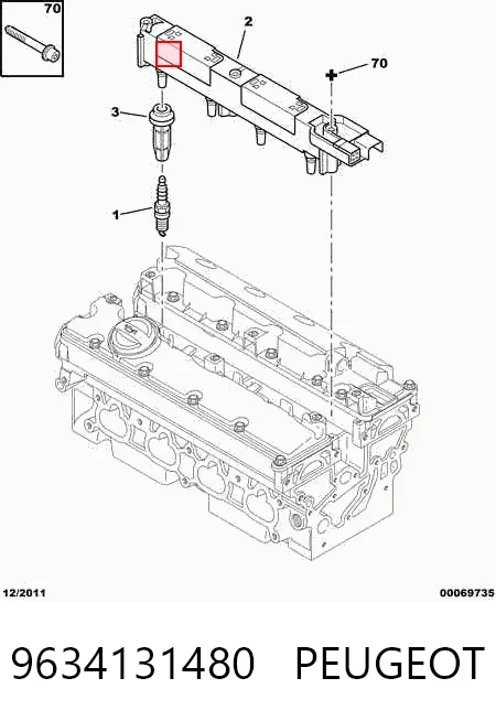 9634131480 Peugeot/Citroen Bobina de ignición
