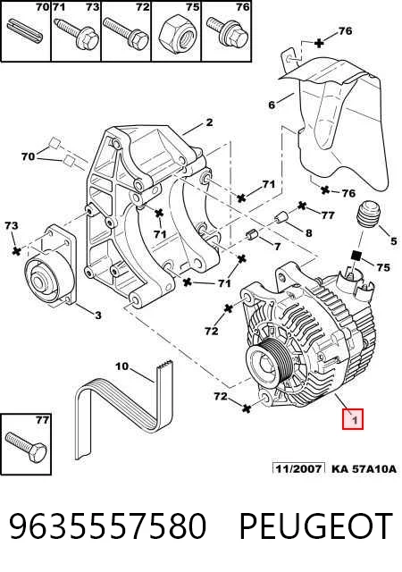 9635557580 Peugeot/Citroen Alternador de coche