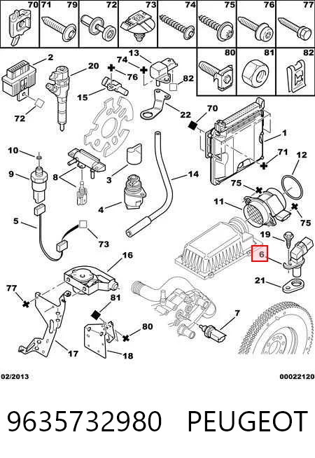 9635732980 Peugeot/Citroen Sensor de posición del cigüeñal