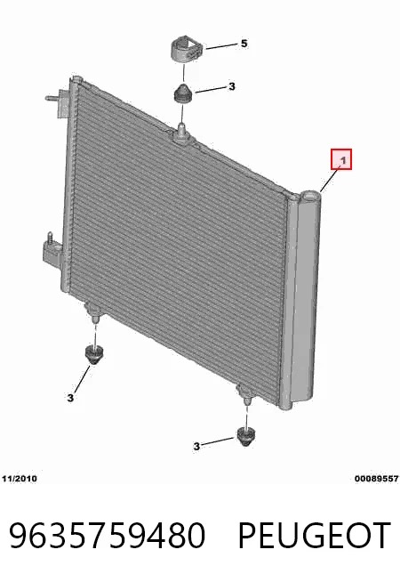 9635759480 Peugeot/Citroen Radiador de aire acondicionado