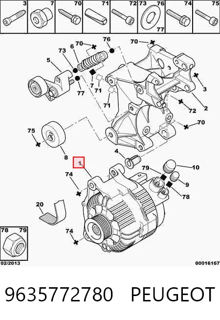 Alternador PEUGEOT 9635772780