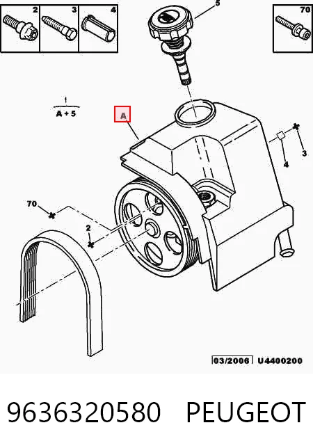 9636320580 Peugeot/Citroen Bomba hidráulica de dirección