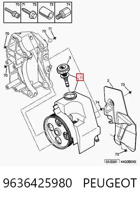 9636425980 Peugeot/Citroen Bomba hidráulica de dirección