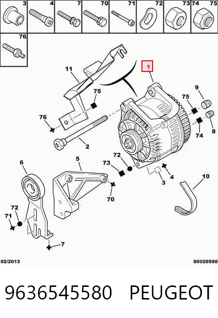 Alternador PEUGEOT 9636545580
