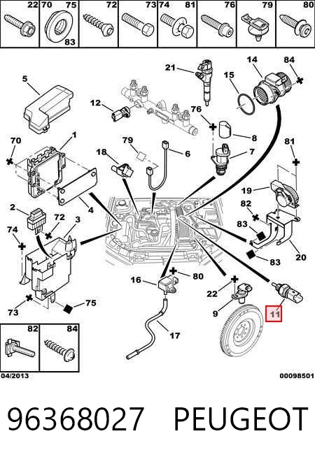 96368027 Peugeot/Citroen Sensor temperatura refrigerante