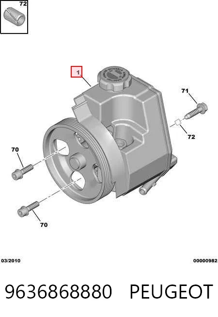 9636868880 Peugeot/Citroen Bomba hidráulica de dirección