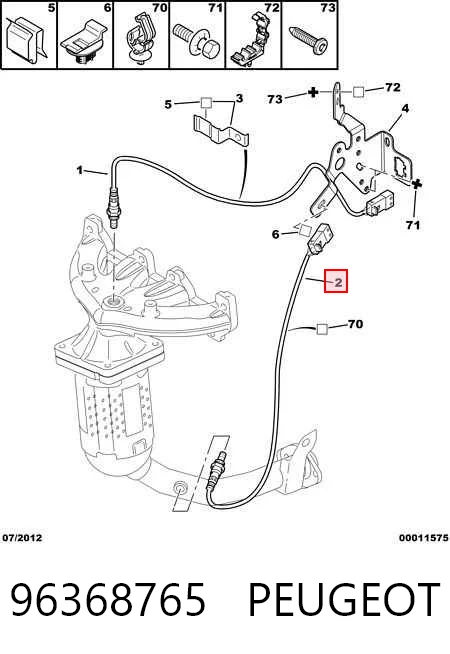 96368765 Peugeot/Citroen Sonda lambda de oxígeno posterior al catalizador