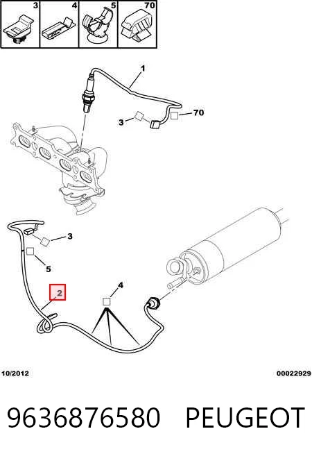 9636876580 Peugeot/Citroen Sonda lambda de oxígeno posterior al catalizador