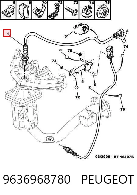 9636968780 Peugeot/Citroen Sensor de oxígeno previo al catalizador